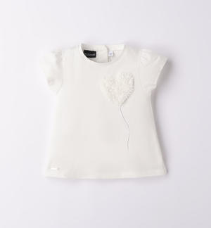 Girl's elegant heart design T-shirt