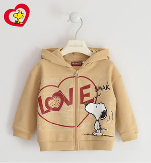 Felpa bambina con zip capsule Peanuts BEIGE