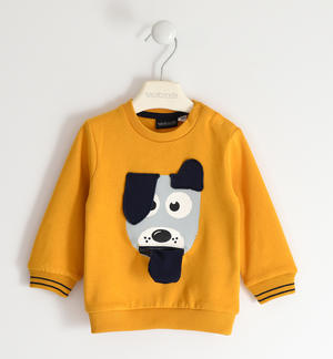 Boy's sweatshirt with little dog print YELLOW