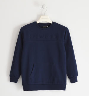 Boy's over-sized, 100% cotton sweatshirt BLUE