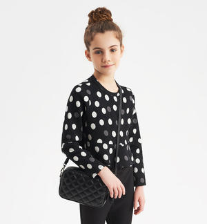 Girl's polka-dot sweatshirt BLACK