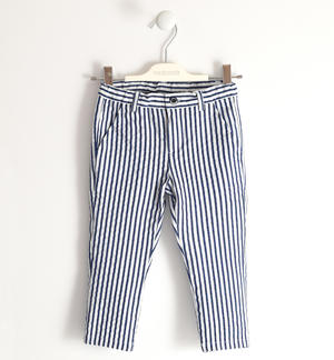 Striped patterned cool trousers for boys BLUE