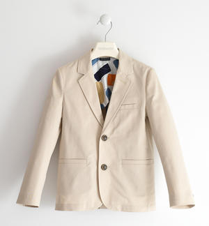 Elegant boy's jacket with brooch BEIGE