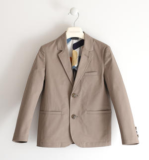 Elegant boy's jacket with brooch GREY