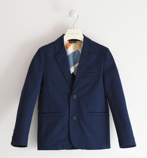 Elegant boy's jacket with brooch BLUE