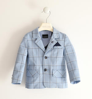 Elegant boy's jacket with check pattern BLUE