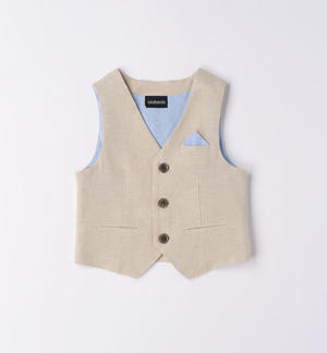 Boys' elegant waistcoat BEIGE