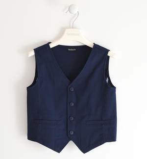 Elegant baby vest in solid colour poplin BLUE