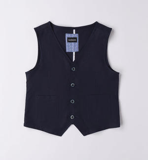 Boys' elegant linen waistcoat BLUE