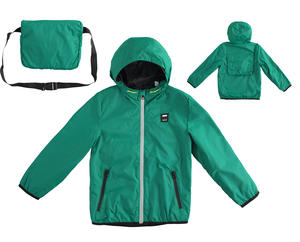 Windproof boys¿ jacket with kangaroo pocket GREEN