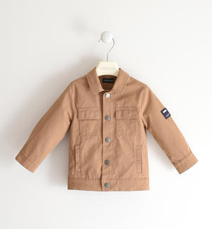 Cotton nylon jacket for boys BROWN