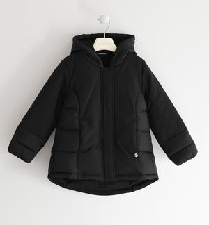 Jacket in scuba fabric and nylon BLACK