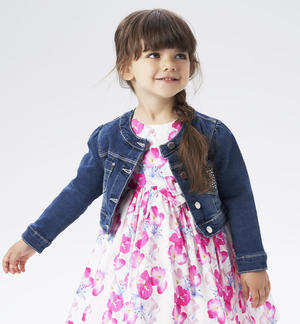 Giubbotto jeans con strass bambina
