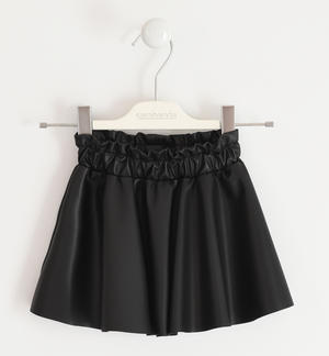 Girl's shiny fabric skirt BLACK
