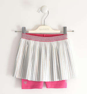 Pleated divided skirt for little girl GREY