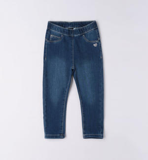 Leggings in denim maglia bambina