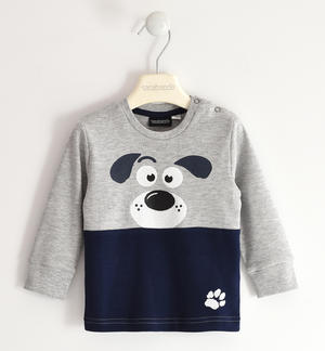 Boy's t-shirt with little dog GREY