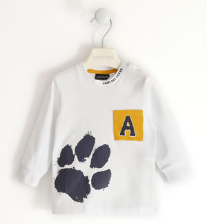 Boy's t-shirt with paw WHITE