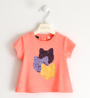Short sleeves t-shirt with sequins PINK
