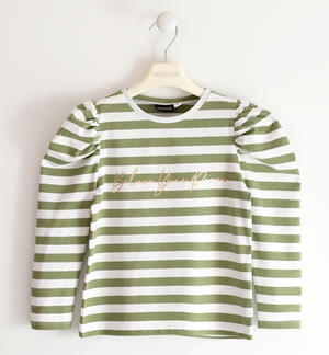 Long sleeve striped t-shirt for girl GREEN