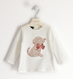Girl's t-shirt with little dog WHITE