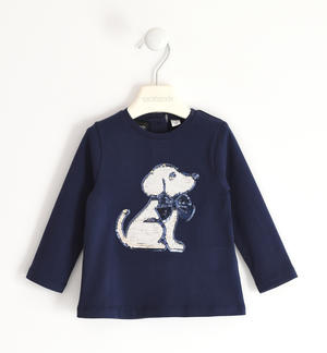 Girl's t-shirt with little dog BLUE