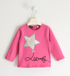 Girls¿ t-shirt with laminated star PINK