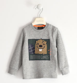 Boy's t-shirt with beaver GREY