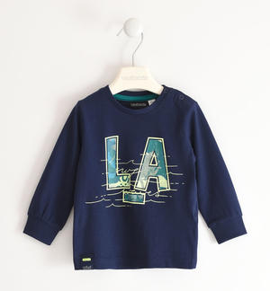Long sleeved T-shirt with "LA" print BLUE