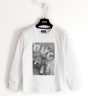 100% cotton Ducati t-shirt with print WHITE
