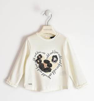 Animalier graphic crewneck T-shirt with sequins