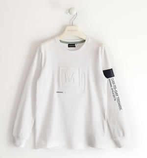 Boy T-shirt with embossed print WHITE