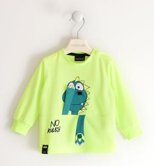 Boy long sleeve t-shirt with cute dinosaur GREEN