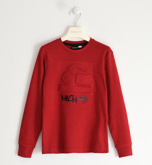 Boy's 100% cotton t-shirt with print RED