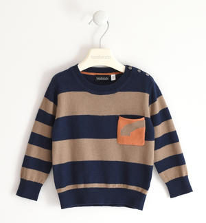 Boy's striped knit sweater BEIGE