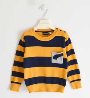 Boy's striped knit sweater YELLOW