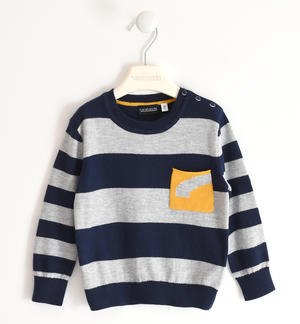 Boy's striped knit sweater GREY