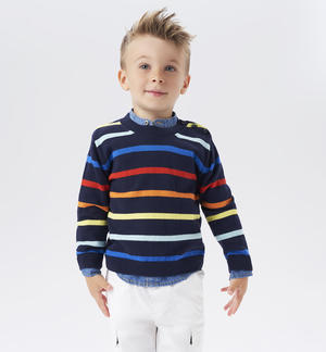 Boys' colourful striped jumper