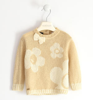 Girl's mohair knit sweater BEIGE