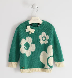 Maglioncino bambina in tricot mohair VERDE