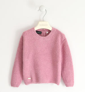 Girl's stretch boucle sweater PINK