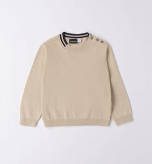 Maglioncino bambino con toppe BEIGE