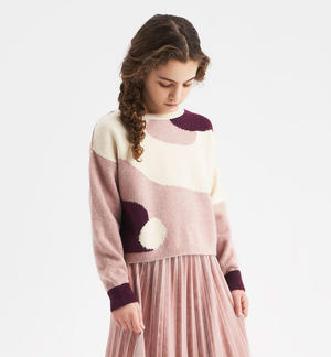 Girl's patterned sweater PINK