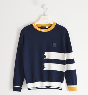 Boy's sweater with badge BLUE