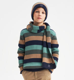 Boy's coloured knit sweater BLACK