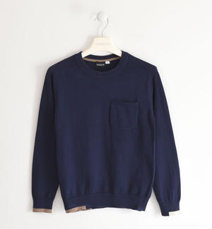 Boy's knit sweater with little pocket BLUE