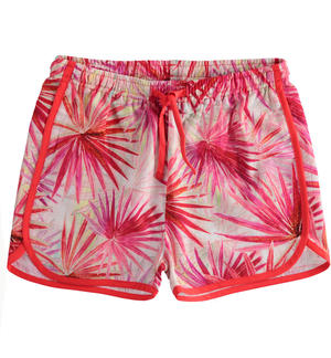 100% cotton Hawaiian patterned shorts for girls PINK