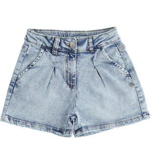 High waist denim shorts for girl BLUE