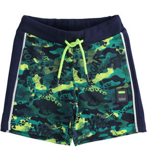 Camouflage 100% cotton trousers for boys GREEN