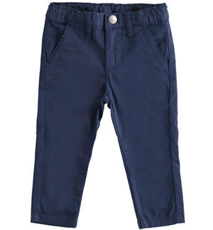 Classic boys trousers made of stretch cotton twill BLUE